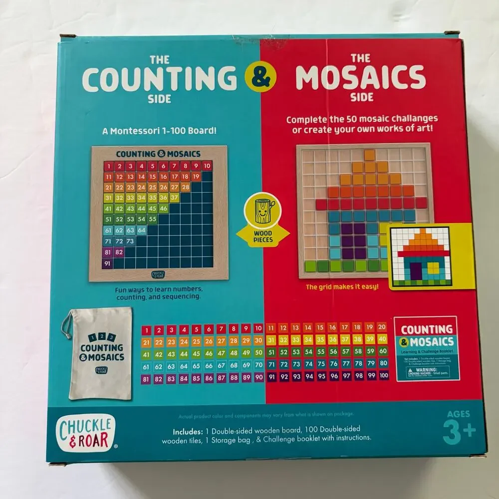 Chuckle & Roar | Counting & Mosaics Tiles and Board EUC